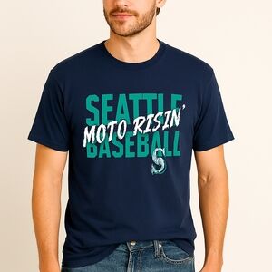 MLB Seattle Navy and Green Tee